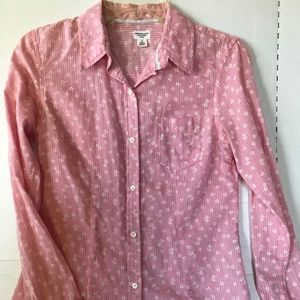 American Eagle Pink Sheer Blouse Sz 2 Small
